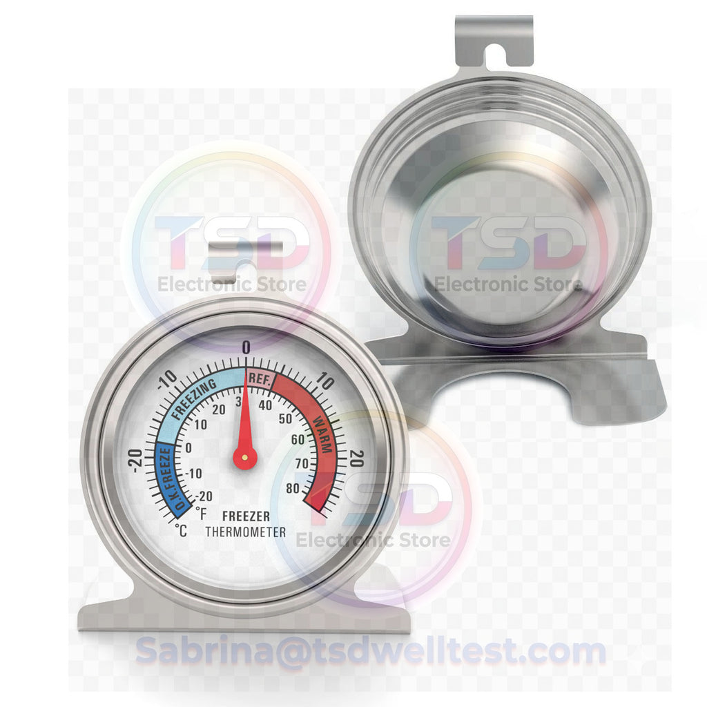 New Refrigerator Thermometer, -30~30°C/-20~80°F, Classic Fridge Analog Thermometer Large Dial with Red Indicator Thermometer for Freezer Refrigerator Cooler