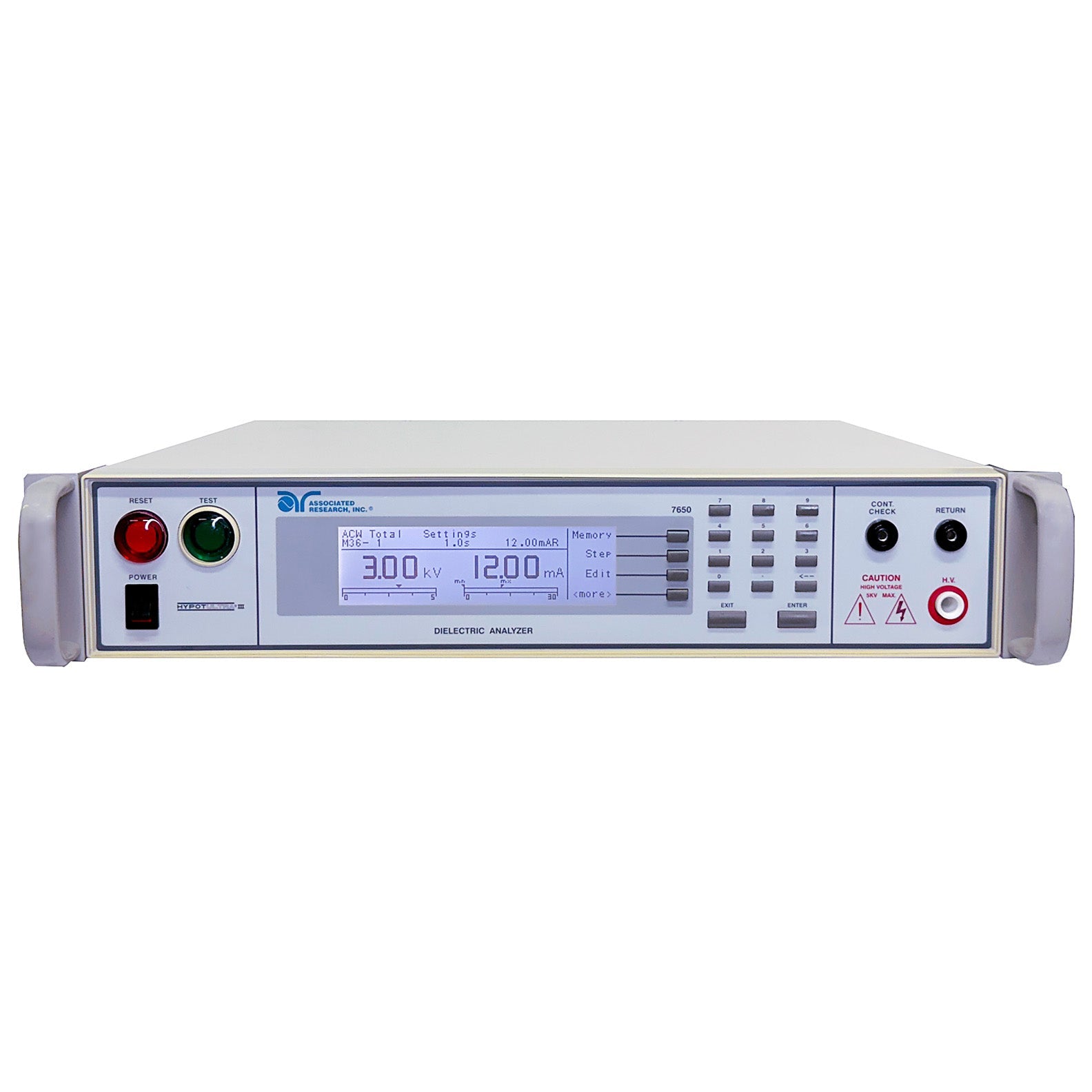 Associated Research 7650 Electrical Safety Tester, 5 kVac, 5 kVdc Insulation Resistance Testing