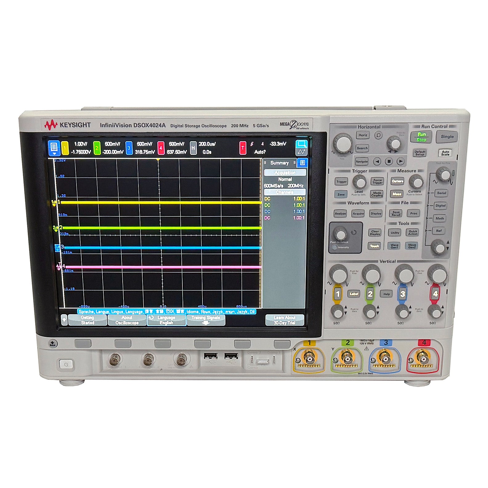 Keysight / Agilent DSOX4024A Oscilloscope, 200 MHz, 4 Analog Channels ...